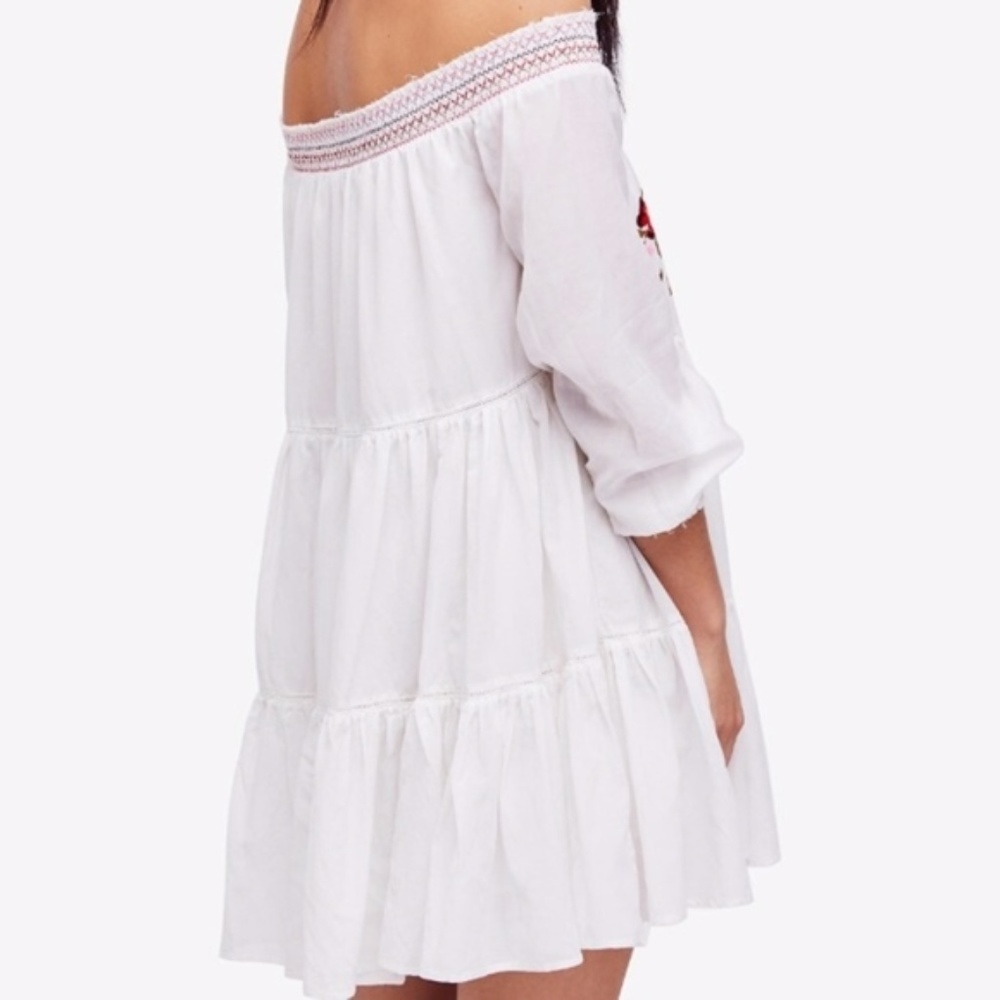 FREE PEOPLE SUN BEAMS MINI DRESS IN WHITE NWT - Picture 7 of 9